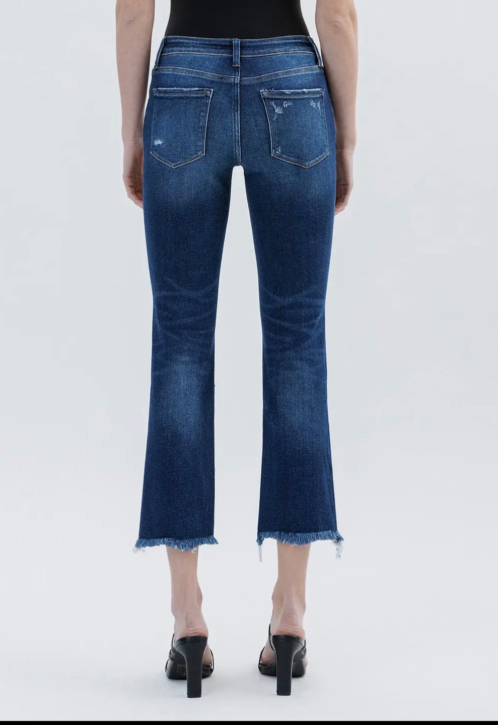 Jeans crop vita bassa