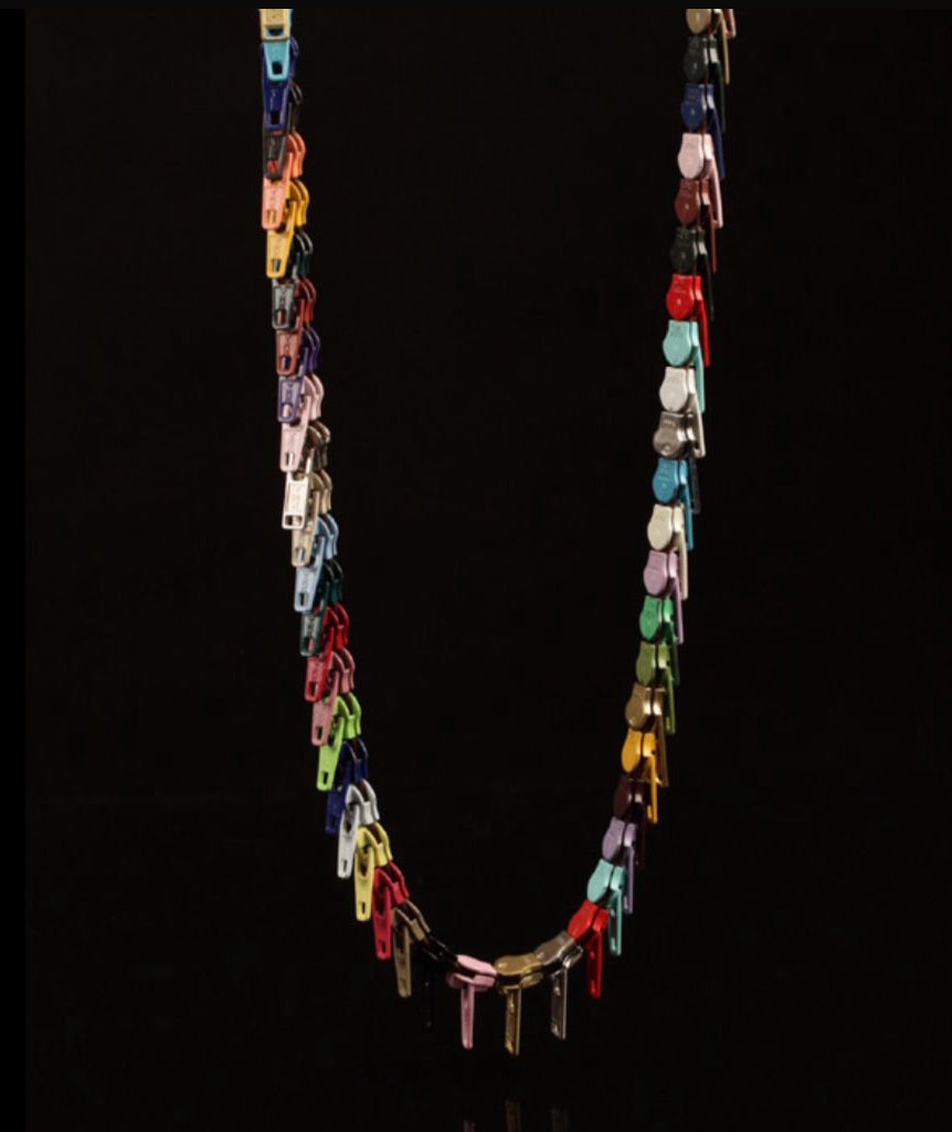 Collana multizip multicolore