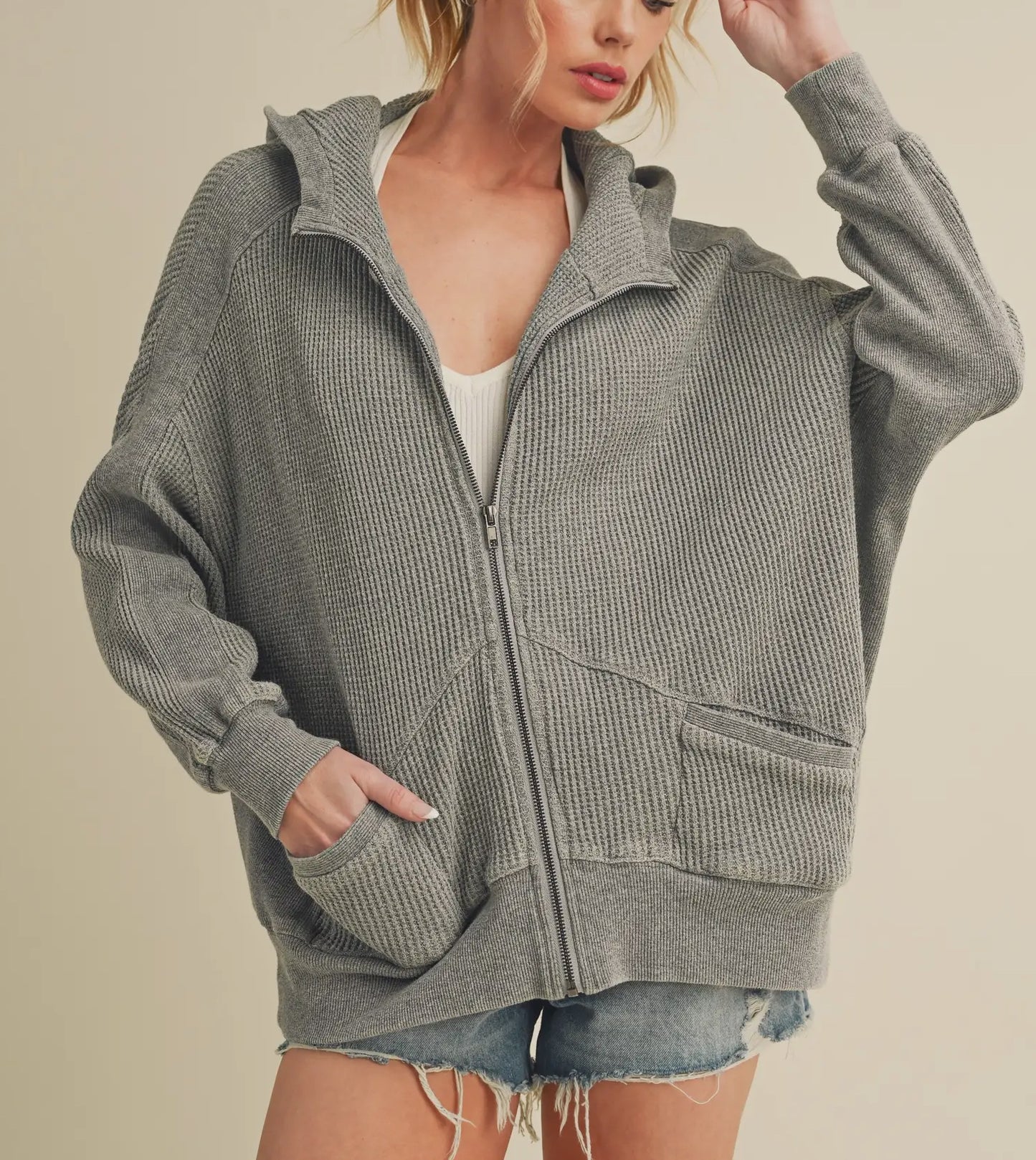 Felpa aperta in cotone