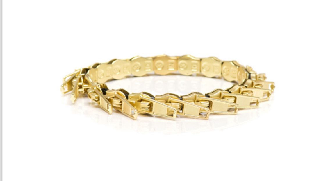 Bracciale dorato zip