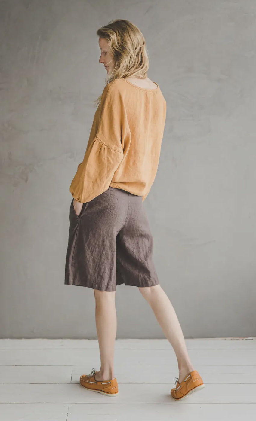 Maglia in lino con coulisse