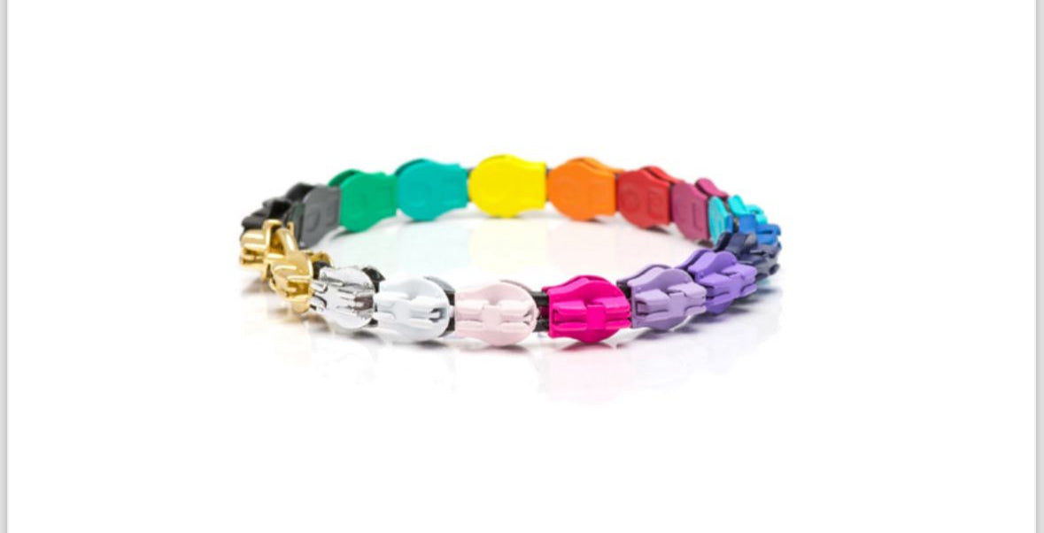 Bracciale zip multicolore