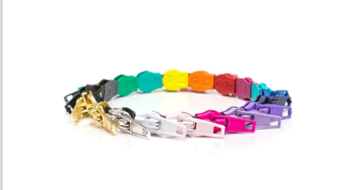 Bracciale zip multicolore