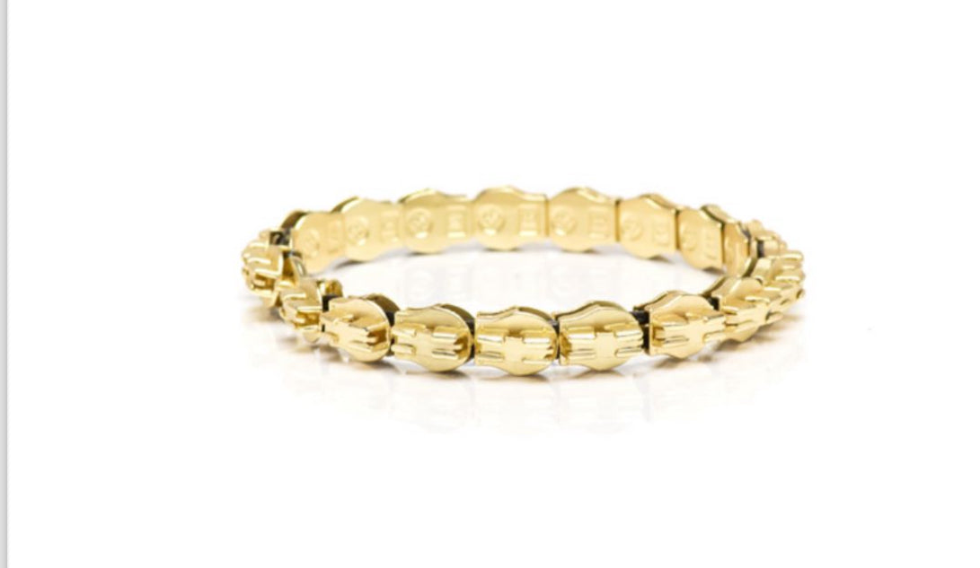 Bracciale dorato zip