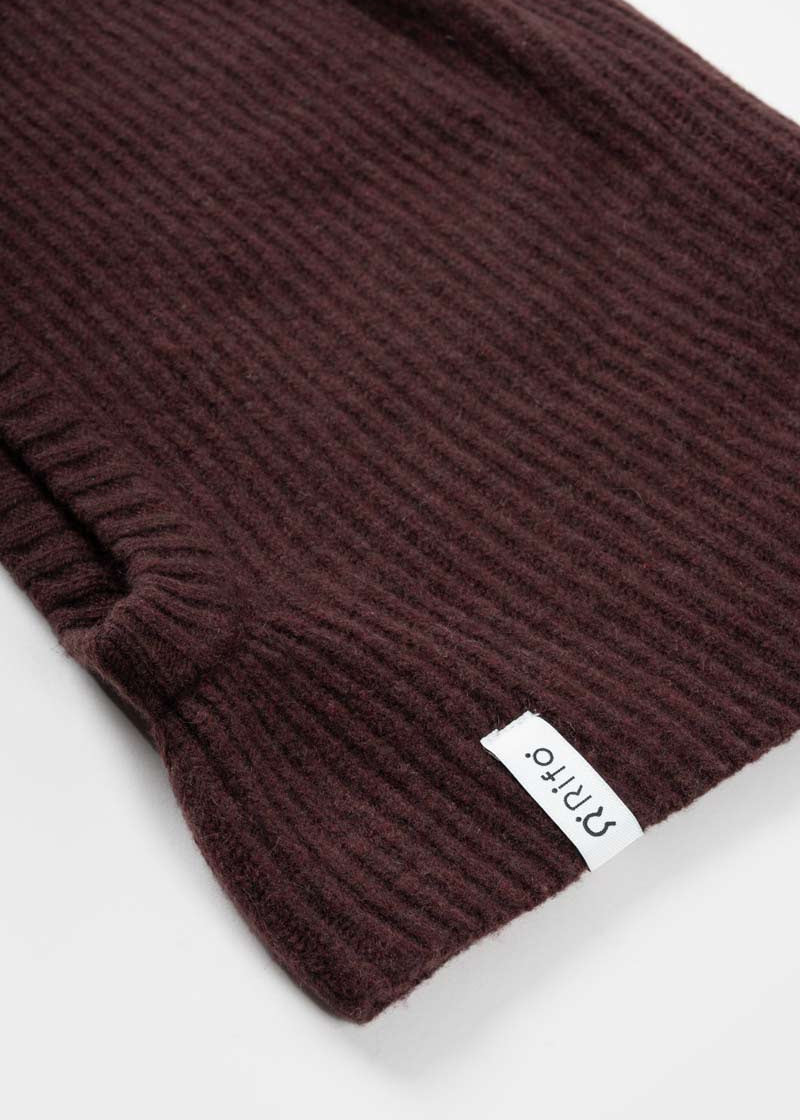 Balaclava unisex in cashmere rigenerato – Passamontagna marrone RIFÒ