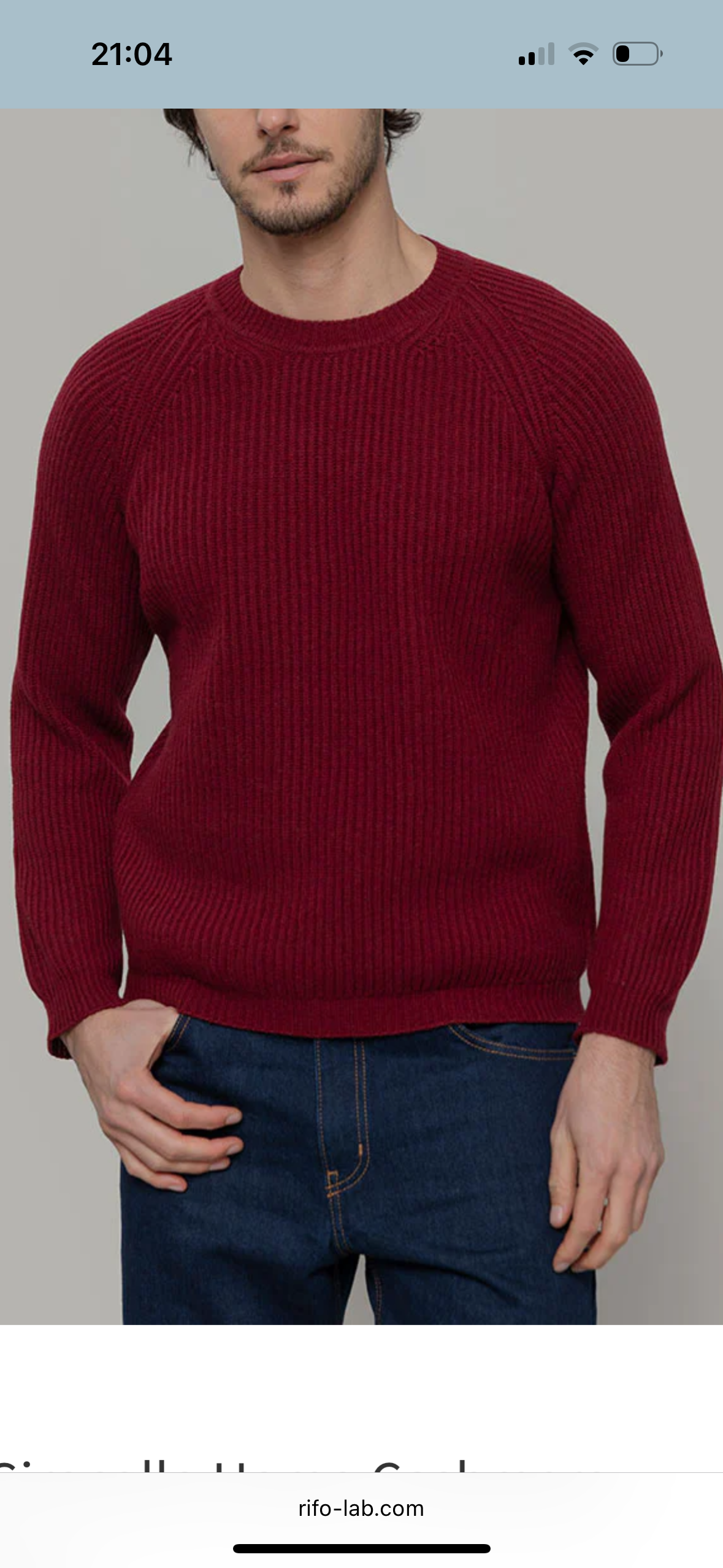 Maglia girocollo in cashmere rigenerato – Bordeaux RIFÒ