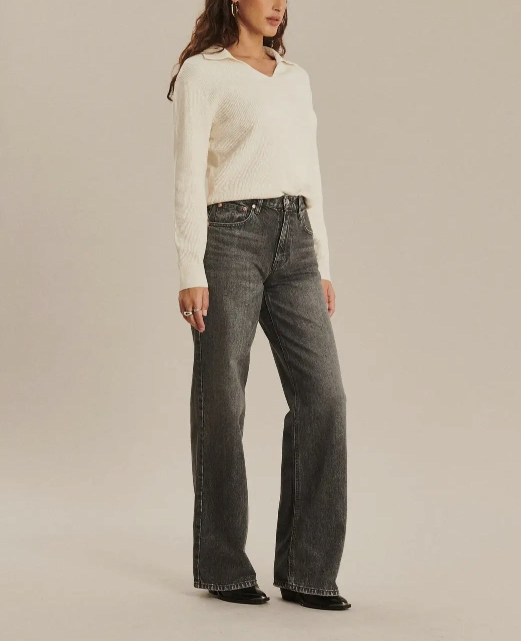 Jeans boyfriend grigio