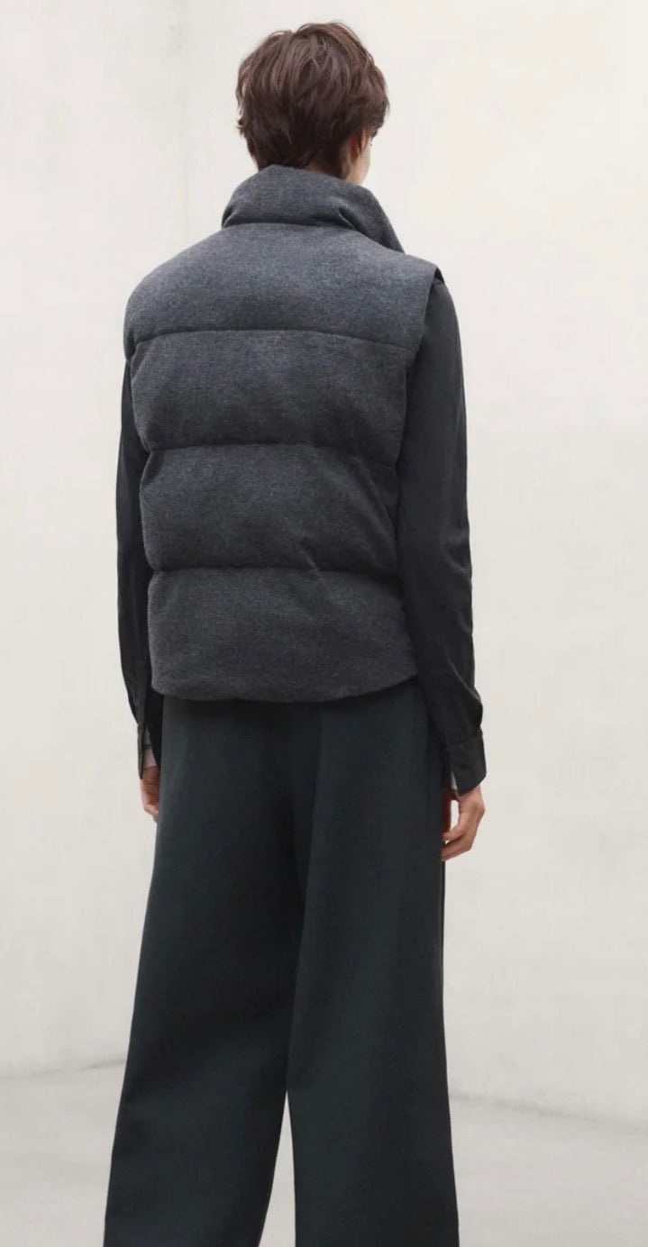 Gilet piumino reversibile in lana rigenerata grigia ECOALF