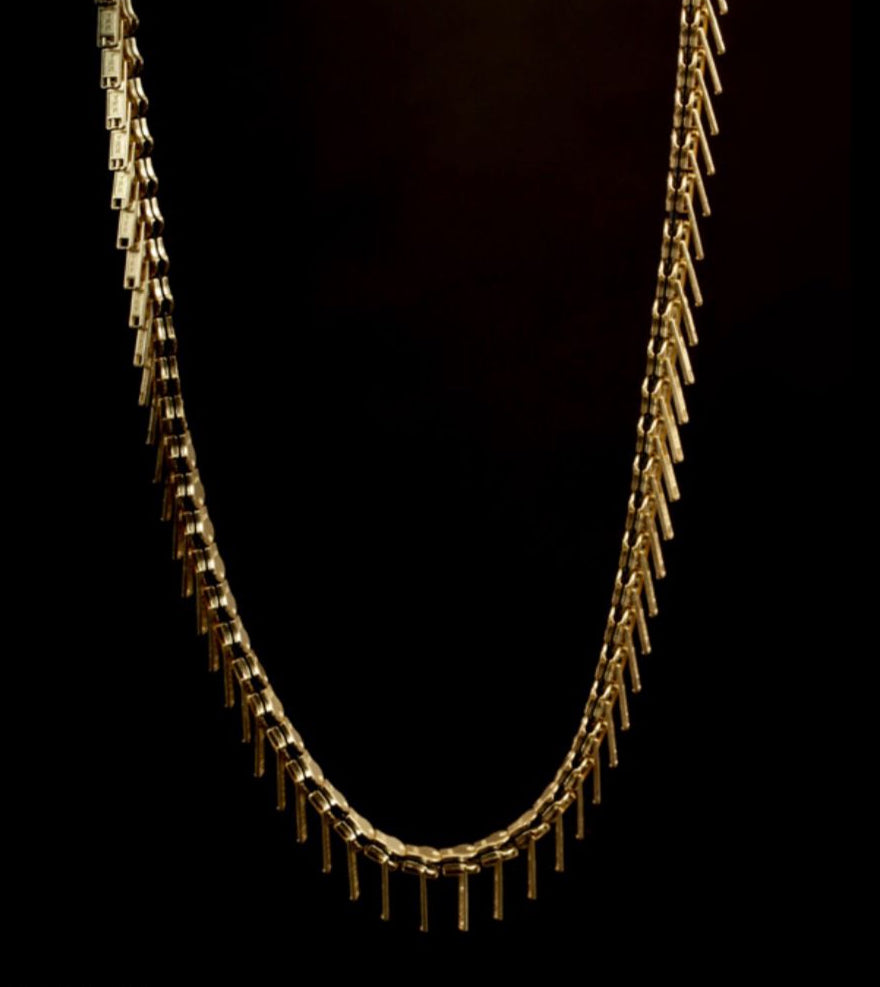 Collana multizip dorata