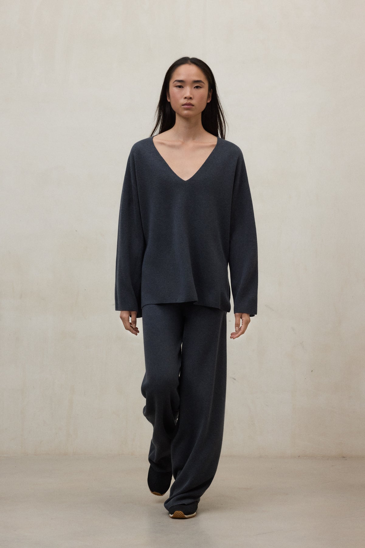 Maglione in lana riciclata e TENCEL™ – Blu