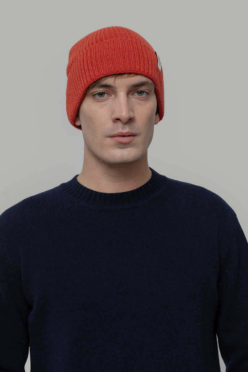 Cappello unisex in cashmere rigenerato | Arancio RIFÒ