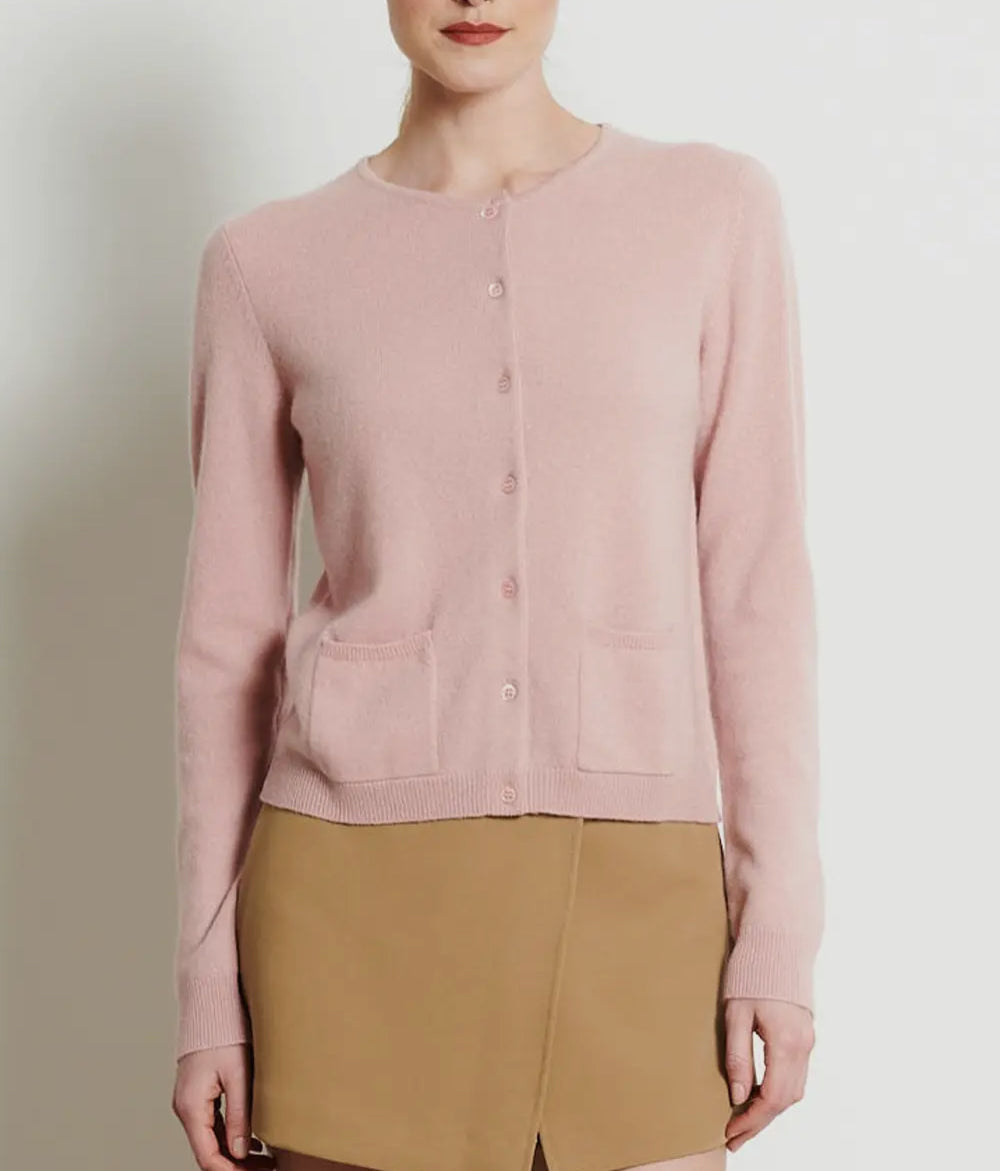 Cardigan in cashmere rosa