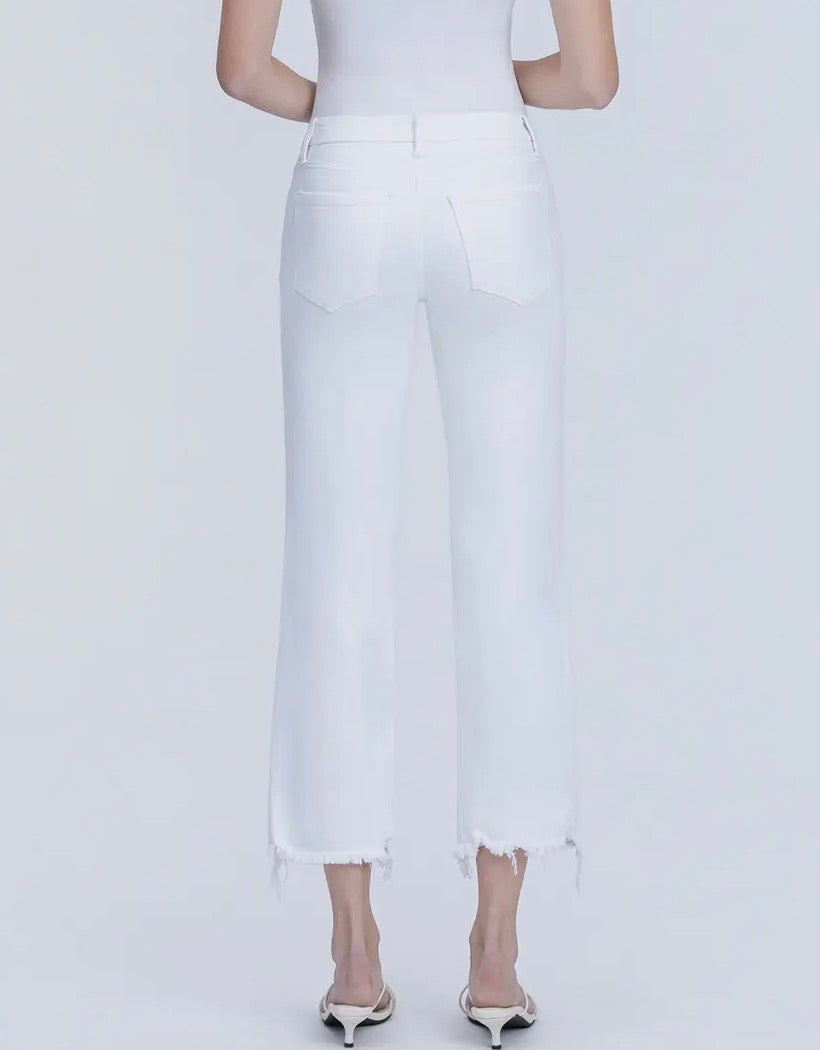 Jeans bianchi a vita media alla caviglia
