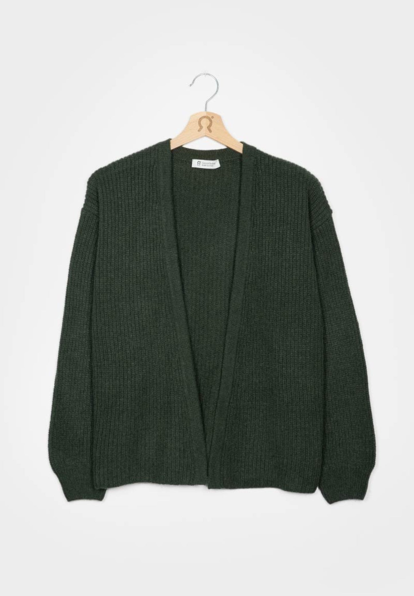 Cardigan verde in Cashmere rigenerato RIFO’