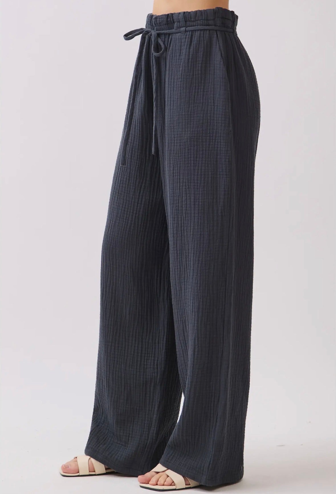 Pantaloni morbidi in cotone grafite