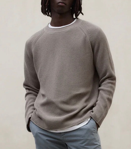 Maglione uomo in cotone kaki Ecoalf