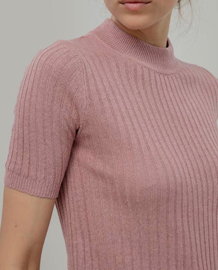 Lupetto rosa  in seta rigenerata Rifò’
