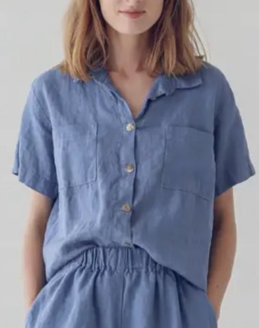 Camicia in lino manica corta