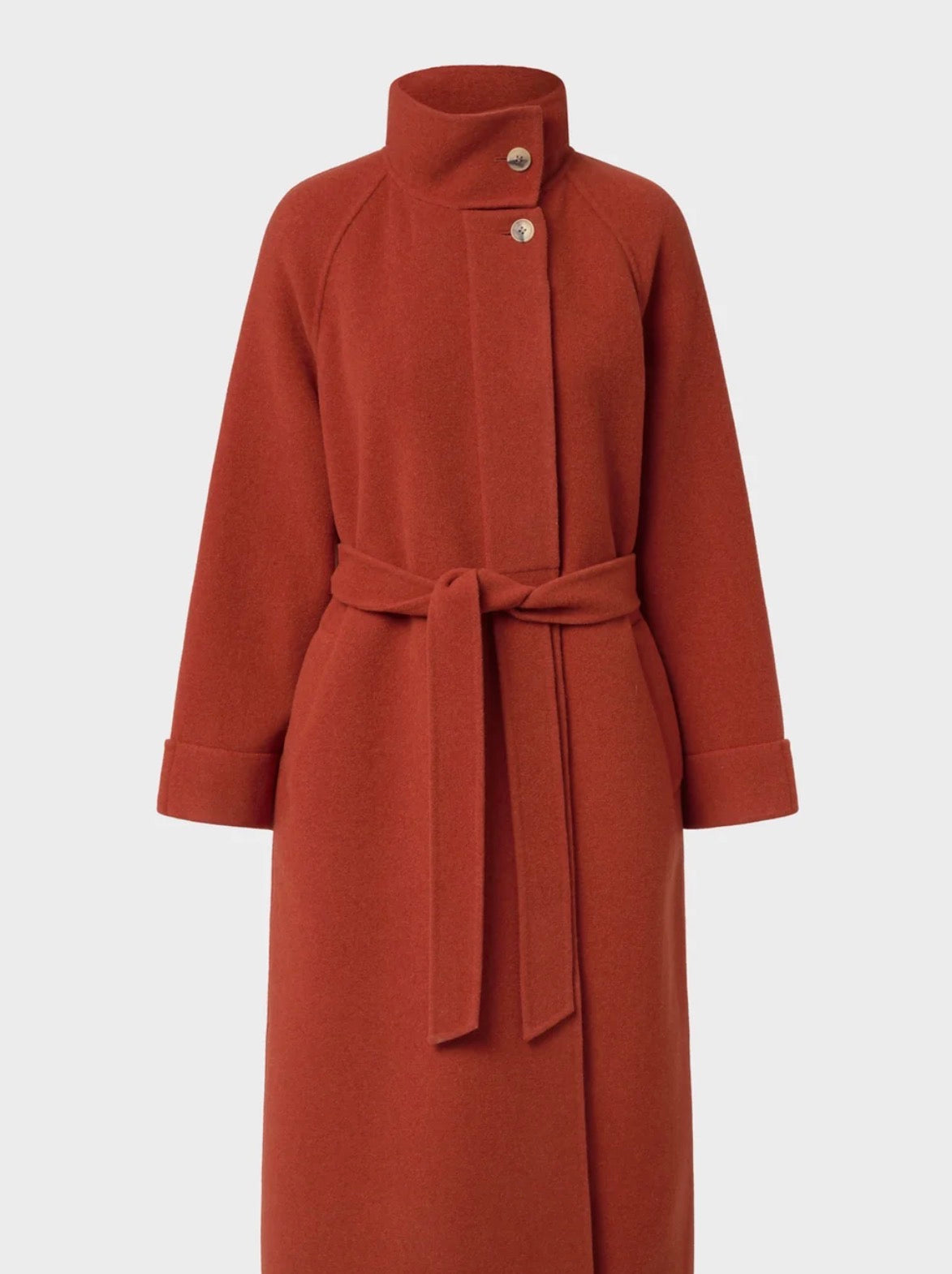 Cappotto lungo in lana arancio ECOALF