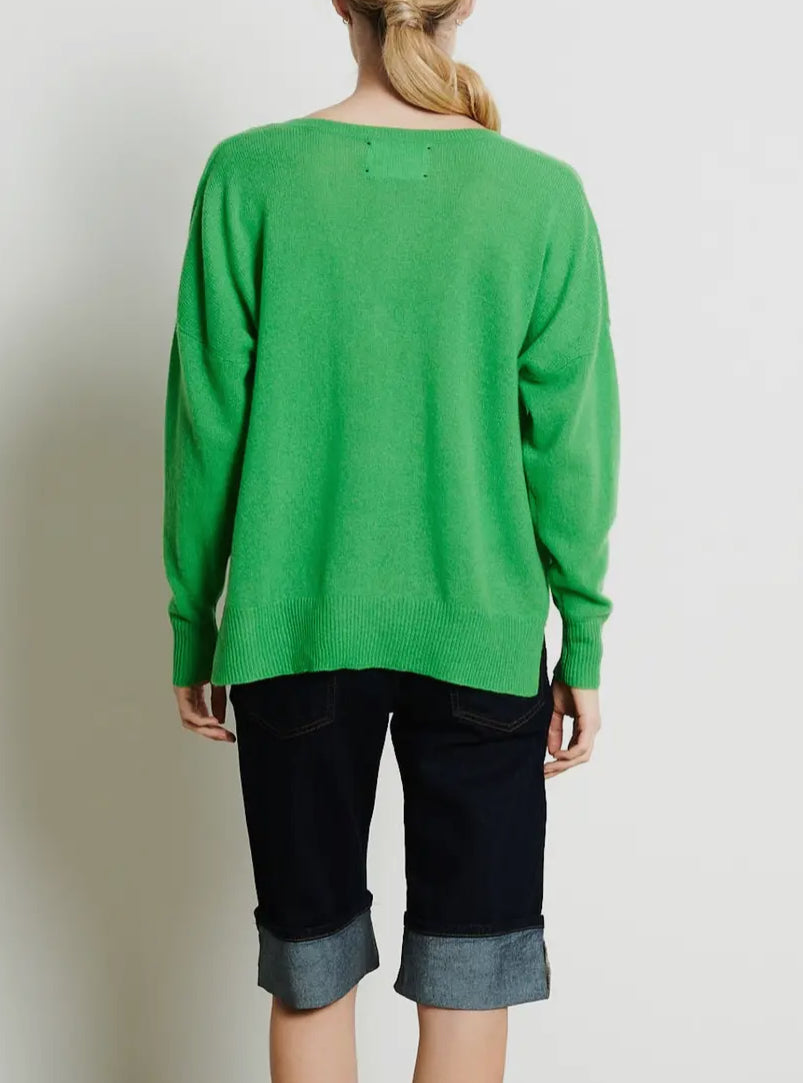 Maglione in cashmere oversize verde