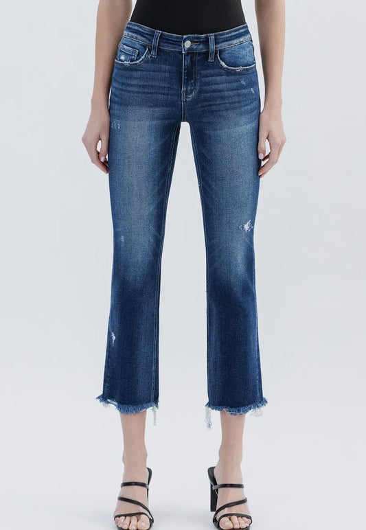 Jeans crop vita bassa