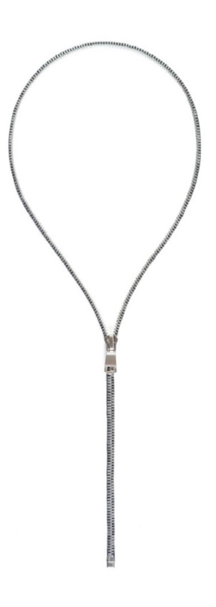 Collana zip lunga acciaio