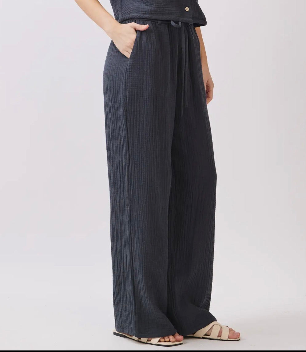 Pantaloni morbidi in cotone grafite
