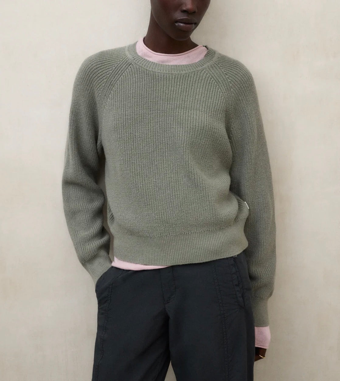 Maglione in cotone riciclato salvia Ecoalf