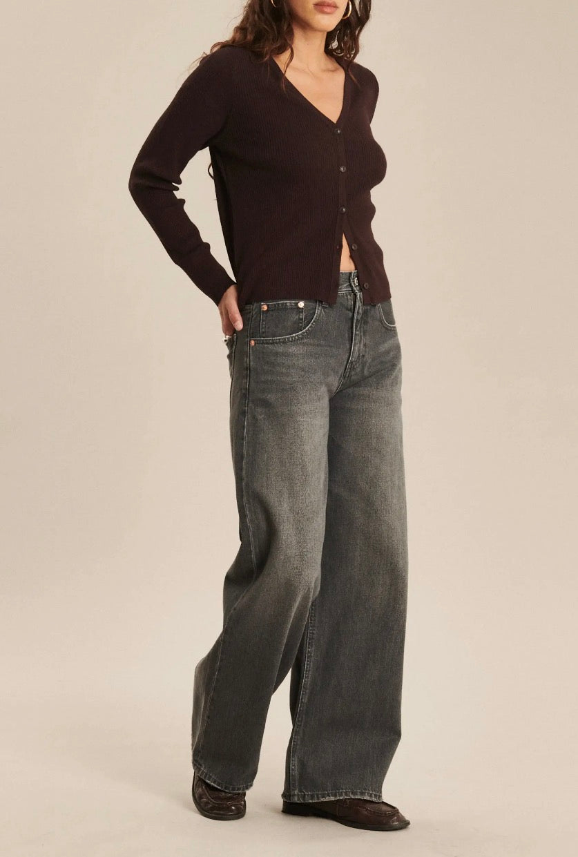 Jeans river in cotone riciclato grigio