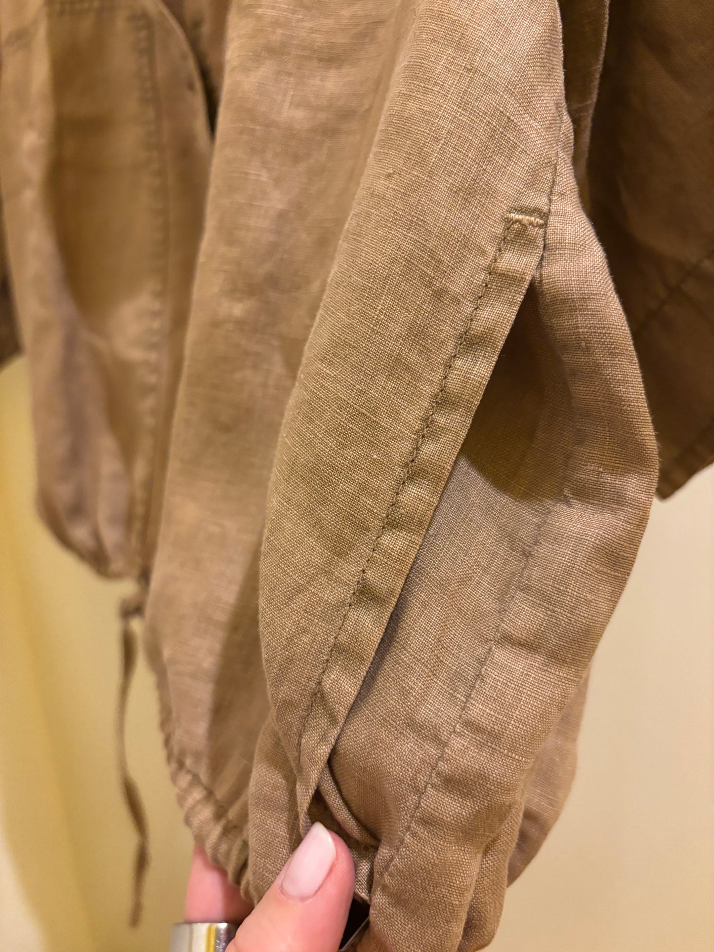 Camicia in lino cammello Keeling