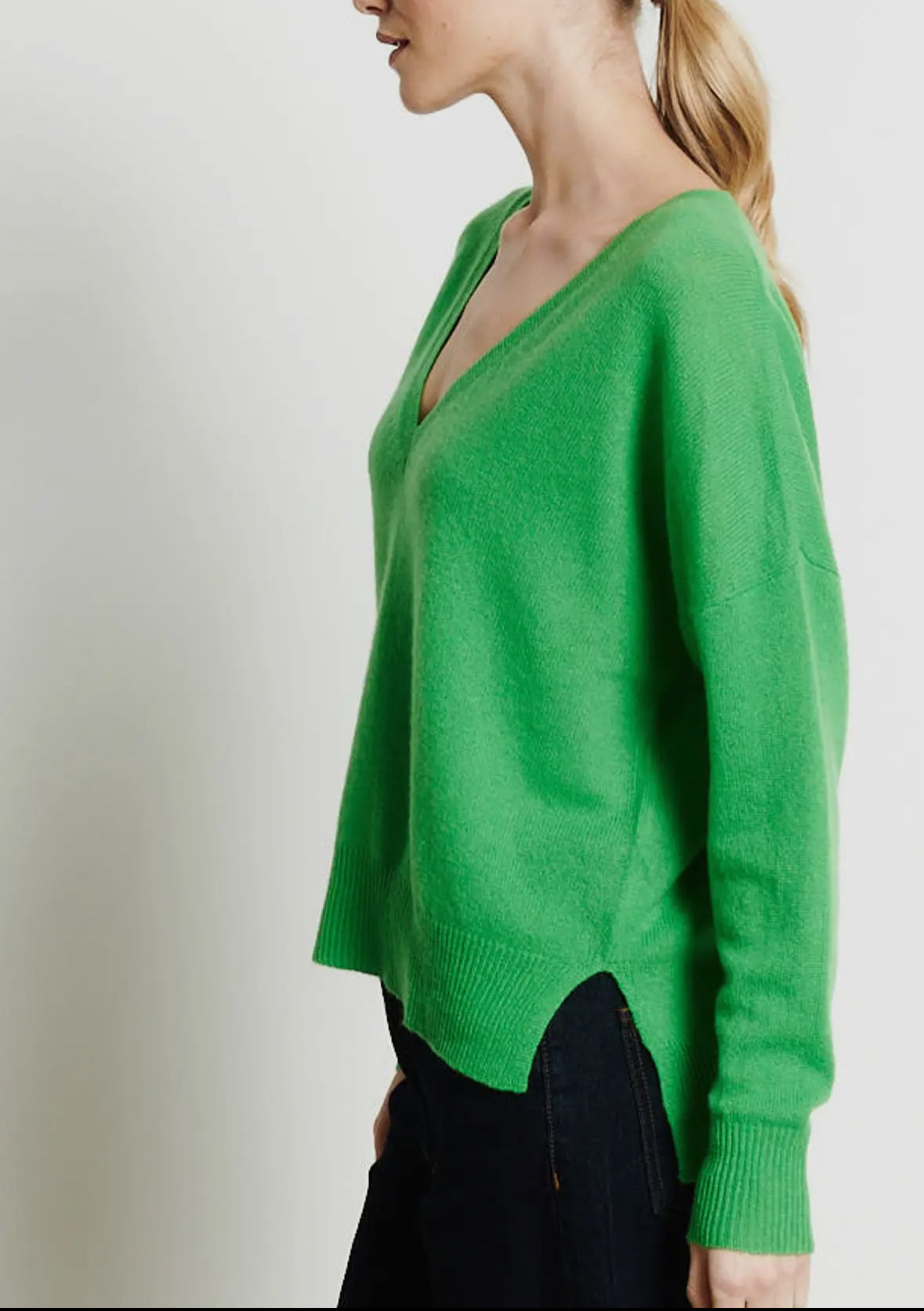Maglione in cashmere oversize verde