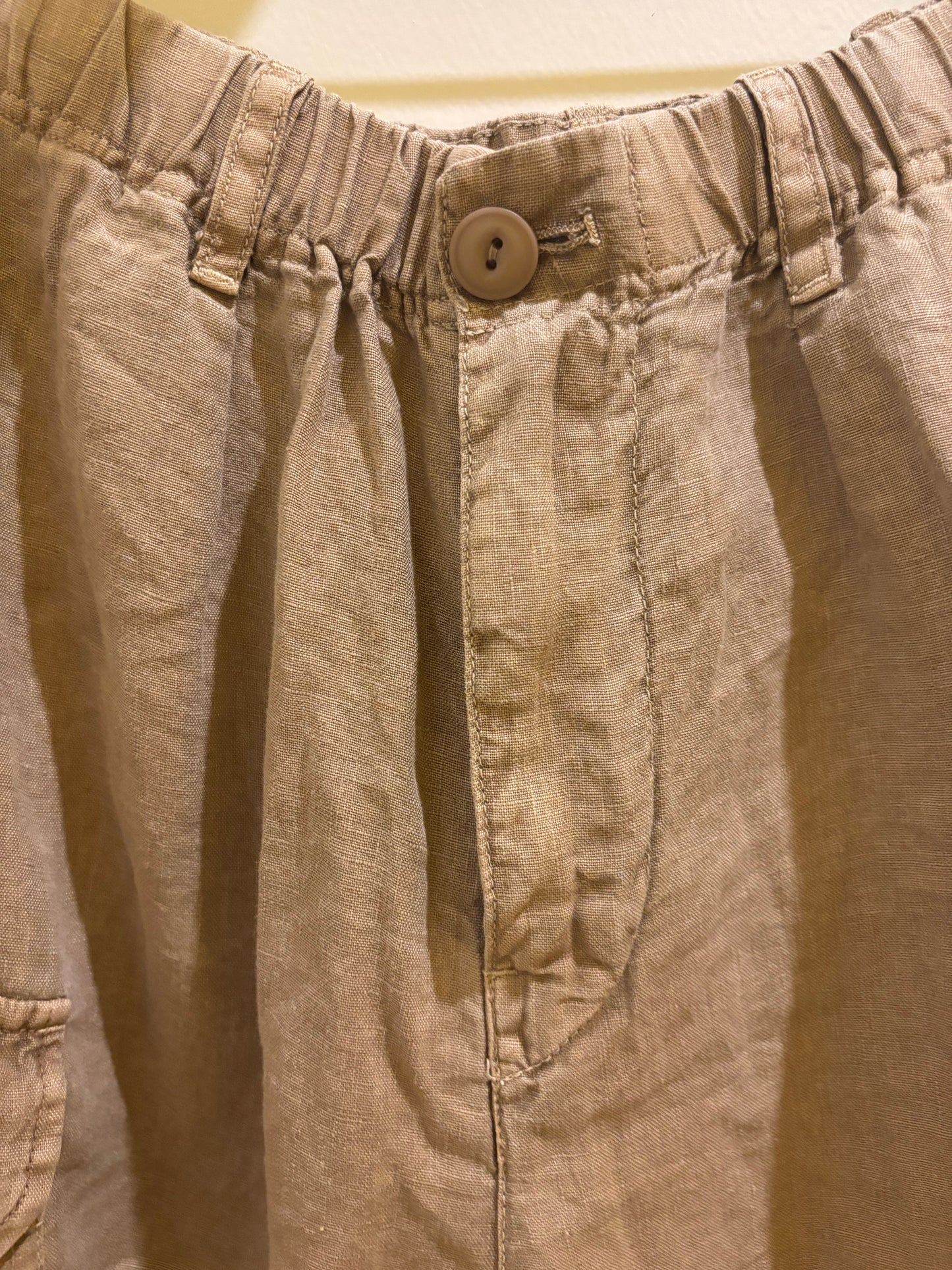 Pantaloni cargo over in Lino  cammello Keeling