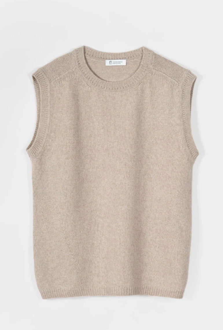 Gilet beige in cashmere rigenerato RIFÒ’
