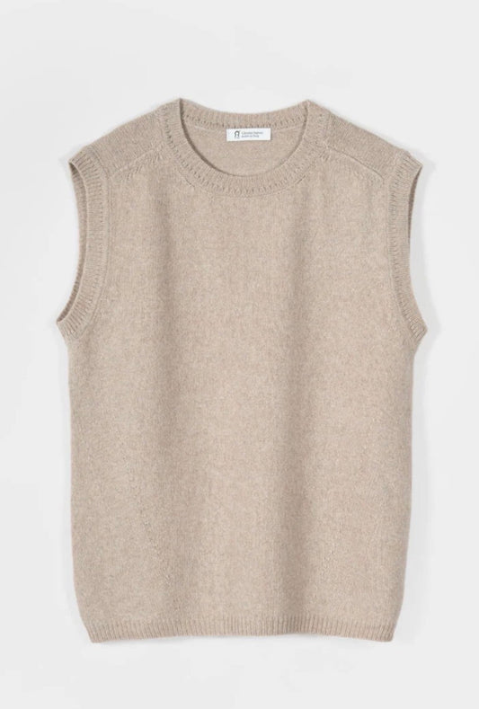 Gilet beige in cashmere rigenerato RIFÒ’