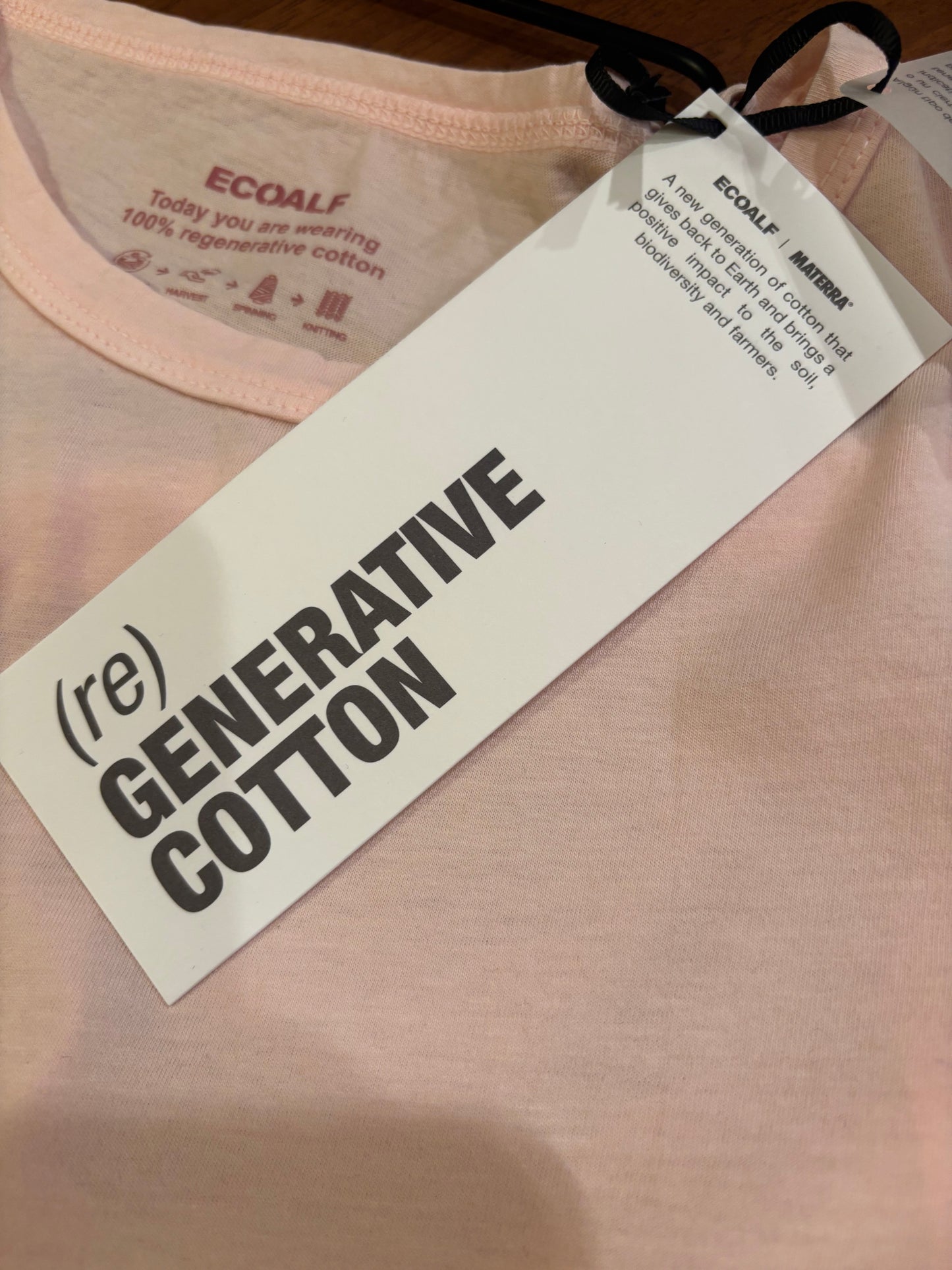 T-shirt rosa in cotone rigenerato Ecoalf