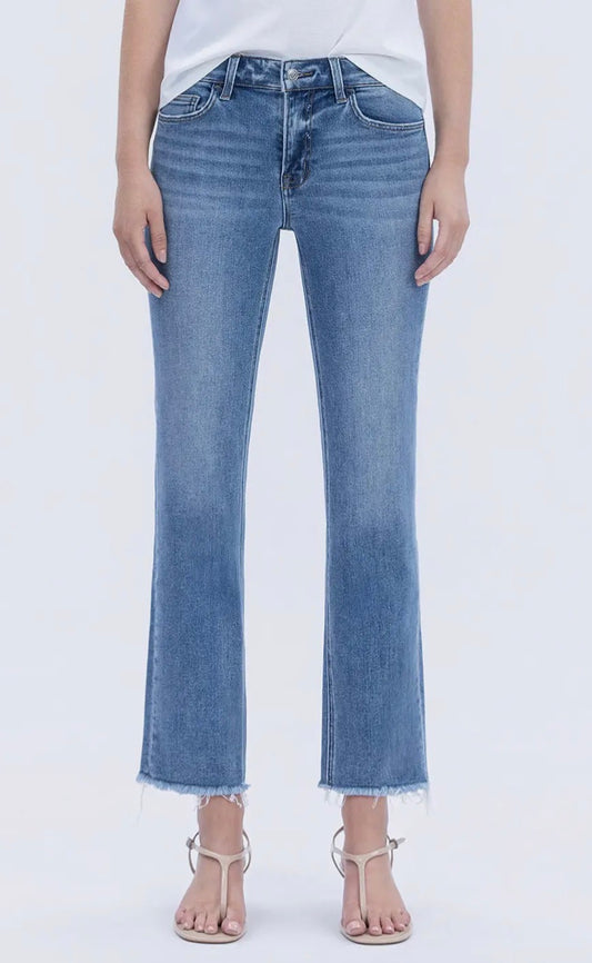 Jeans dritti a vita media alla caviglia