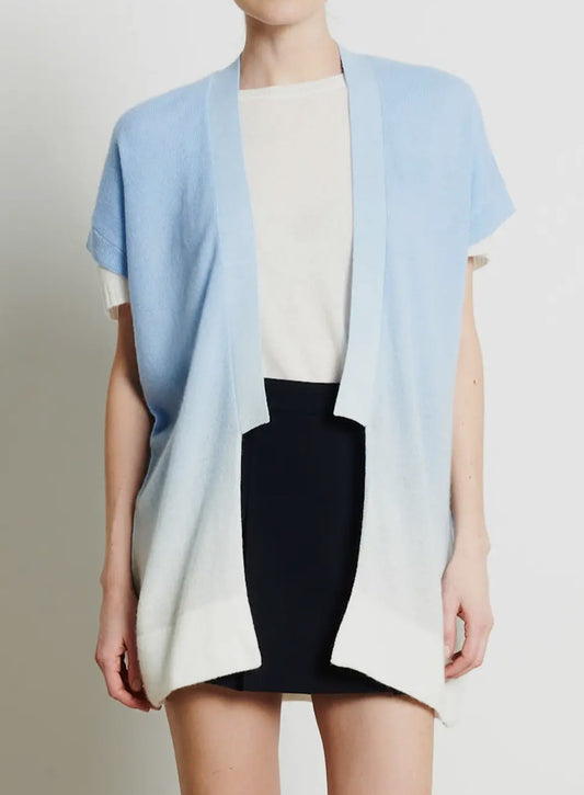 Kimono in cashmere tie dye azzurro