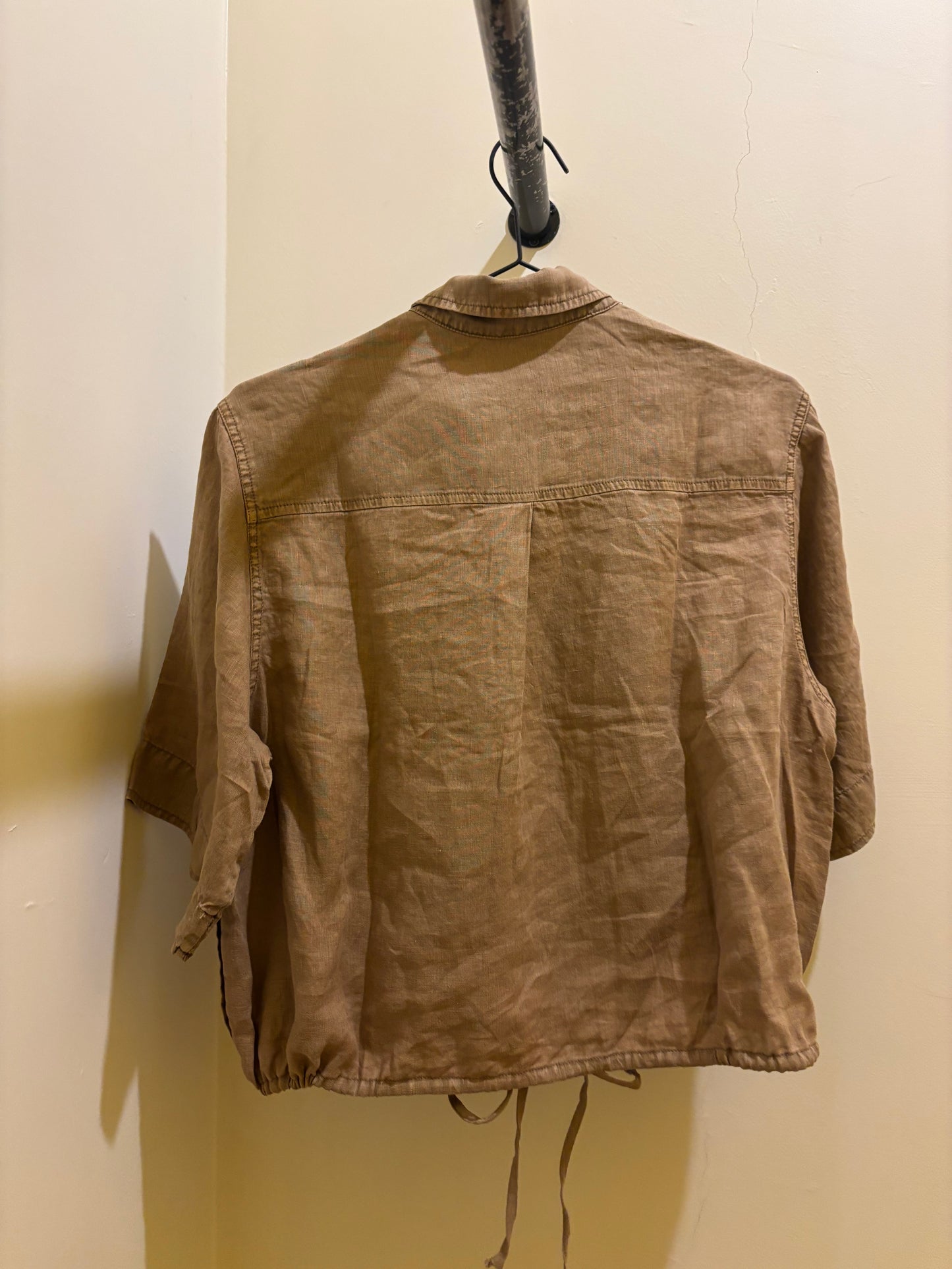 Camicia in lino cammello Keeling