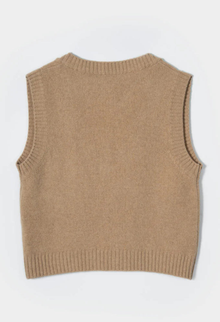 Gilet cammello in lana Rifò