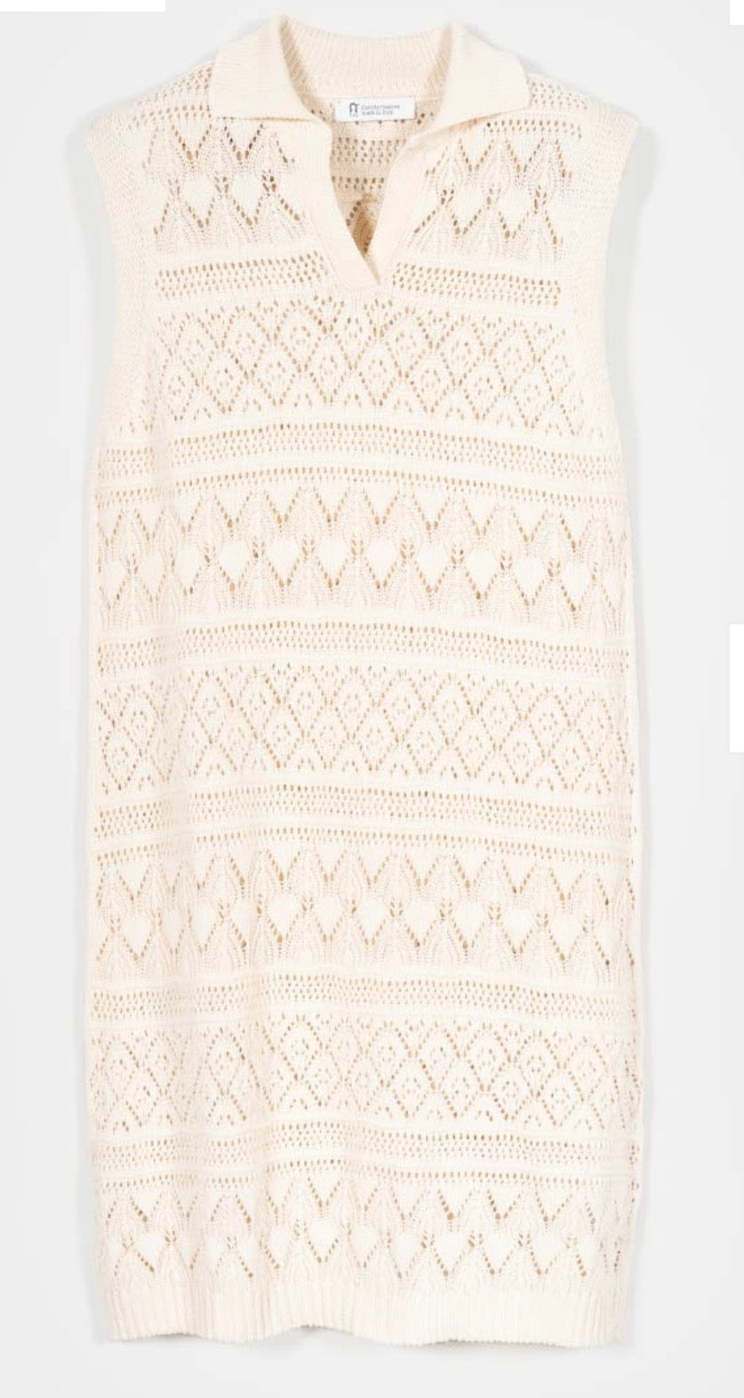 Vestito corto in cotone écru Rifò