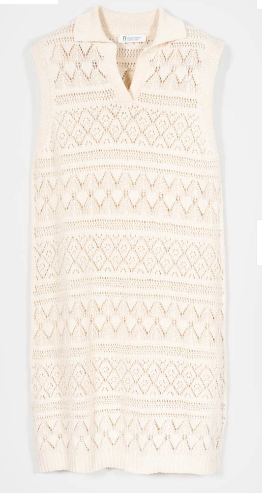 Vestito corto in cotone écru Rifò