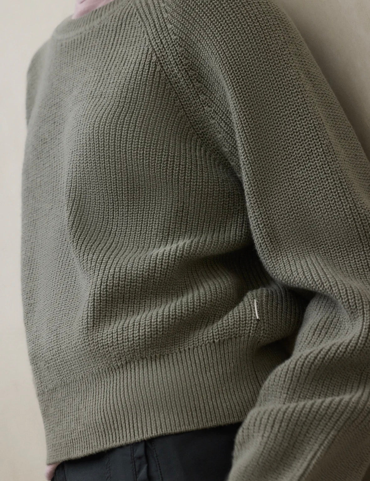 Maglione in cotone riciclato salvia Ecoalf