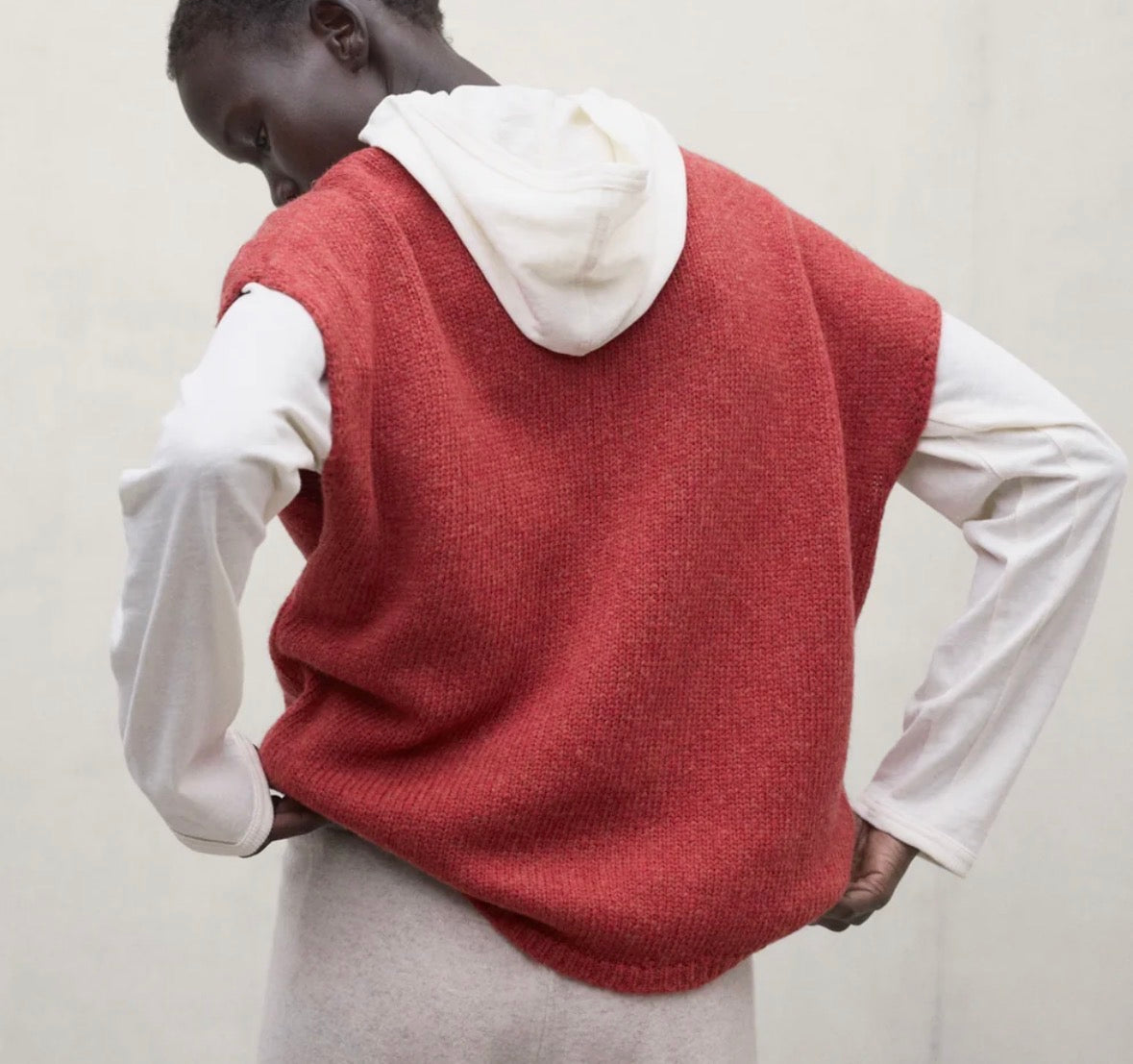 Gilet in lana riciclata e cotone arancio ECOALF