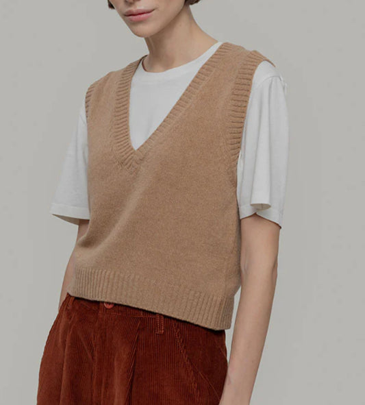 Gilet cammello in lana Rifò