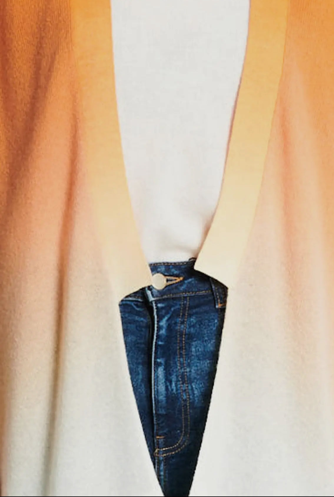 Kimono in cashmere tie dye arancio