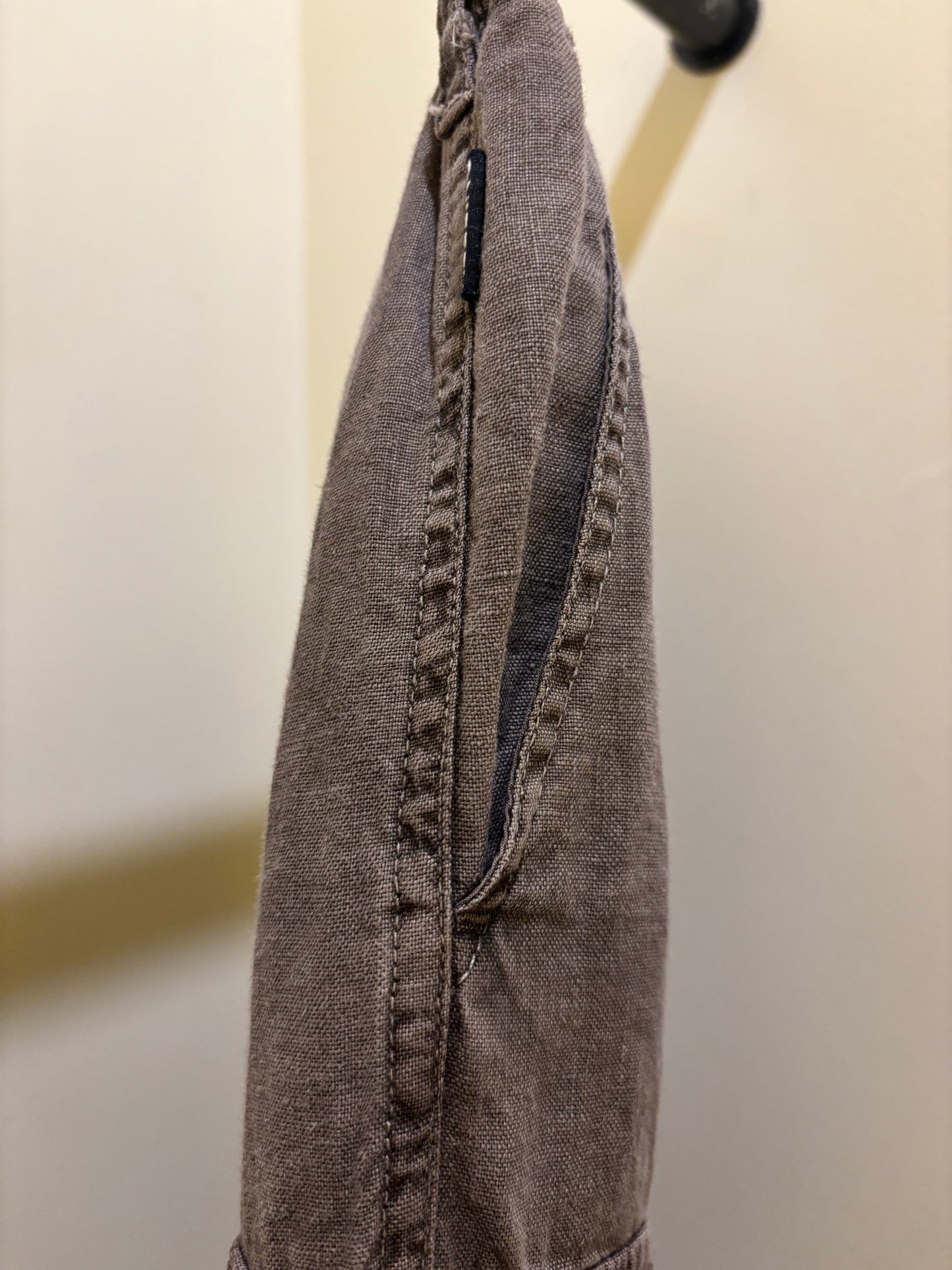 Pantaloni cargo over in Lino grigio Keeling