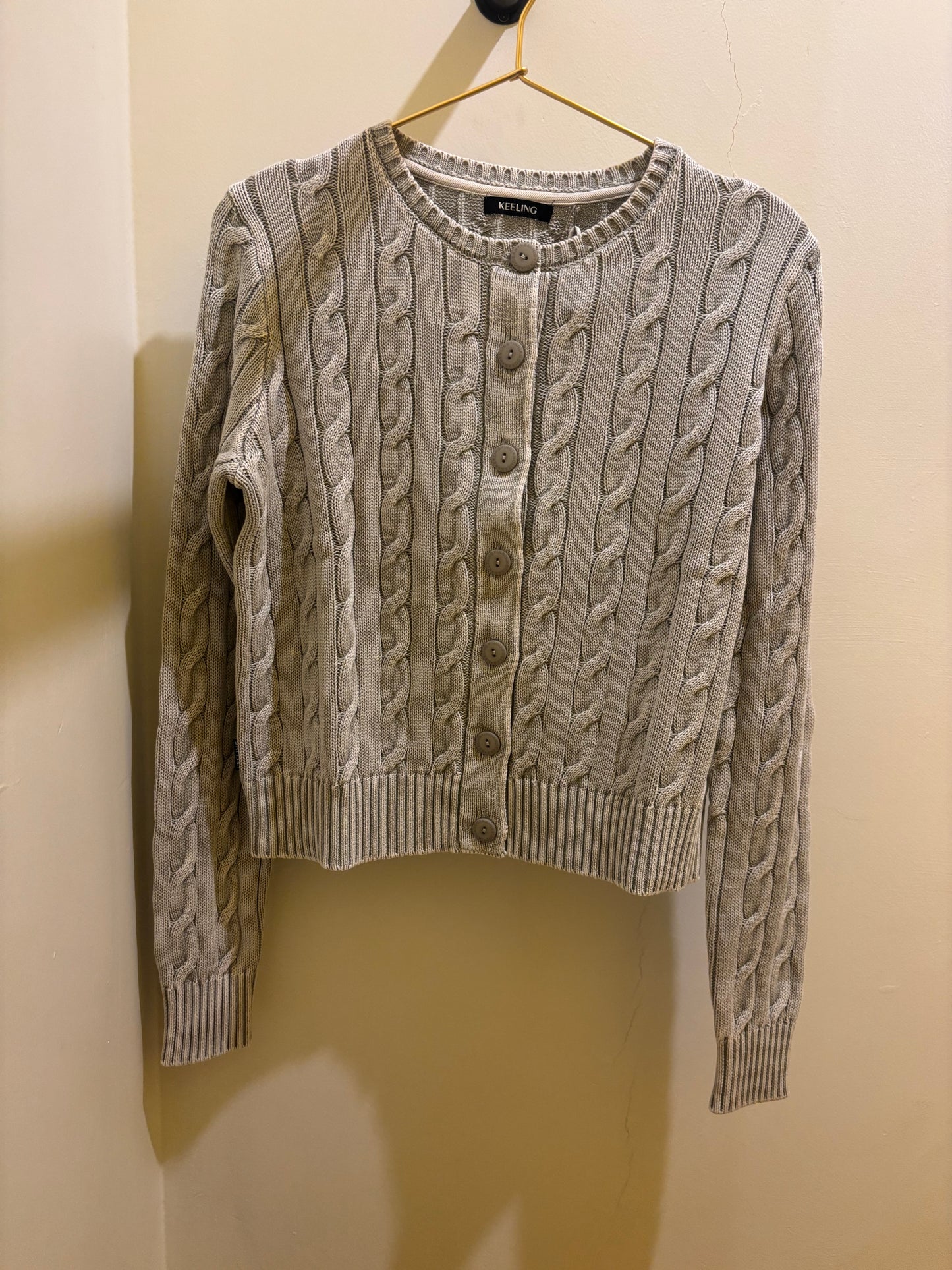 Cardigan a trecce in cotone ghiaccio