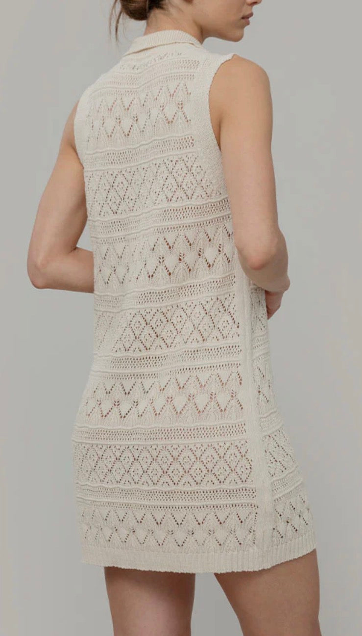 Vestito corto in cotone écru Rifò