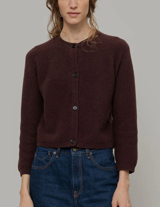 Cardigan marrone in cashmere Rifò