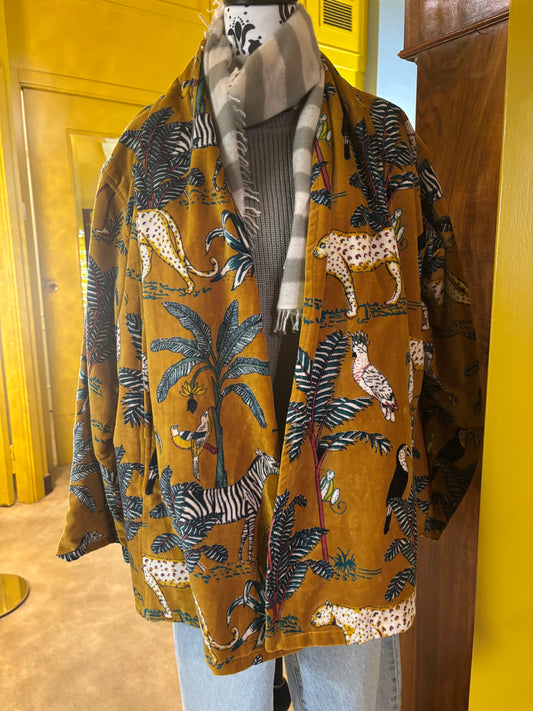 Blazer in velluto di cotone fantasia